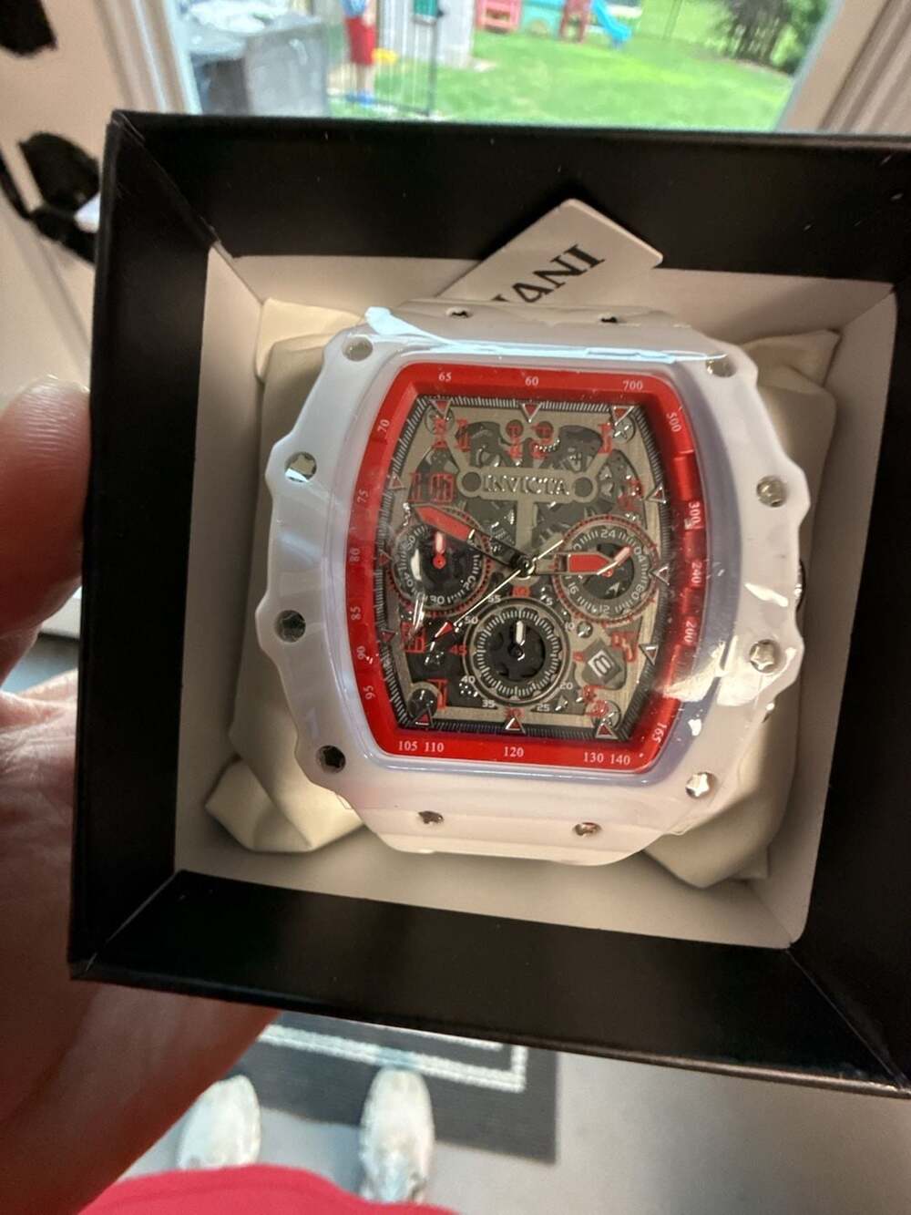 Invicta Racing Model 69738 S1 Skeleton Dial Chronograph White Watch